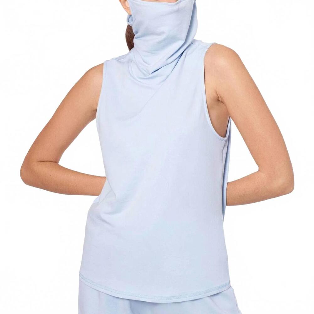 NEW BETSY & ADAM knit attached mask tank top in blue